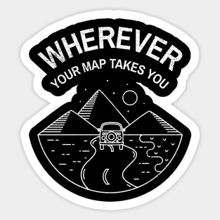 Wherever Your Map Takes You Adventure Sticker